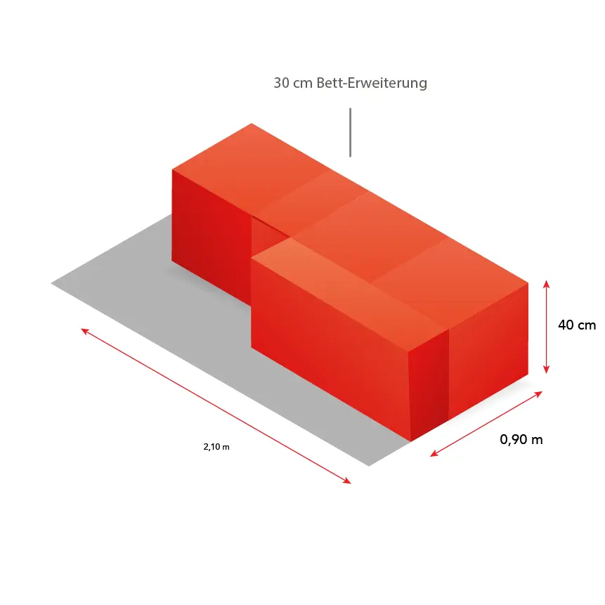 4er-Cube-Kombi mit 30 cm Betterweiterung