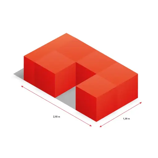 [6er Cubes für Fläche 120 x 210] 6er-Cube-Kombi