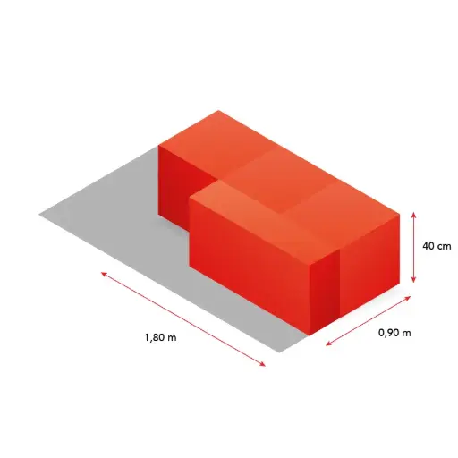 [4er Cube für Fläche 90 x 180 cm] 4er-Cube-Kombi