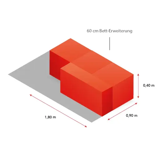 3er-Cube-Kombi mit 60 cm Betterweiterung